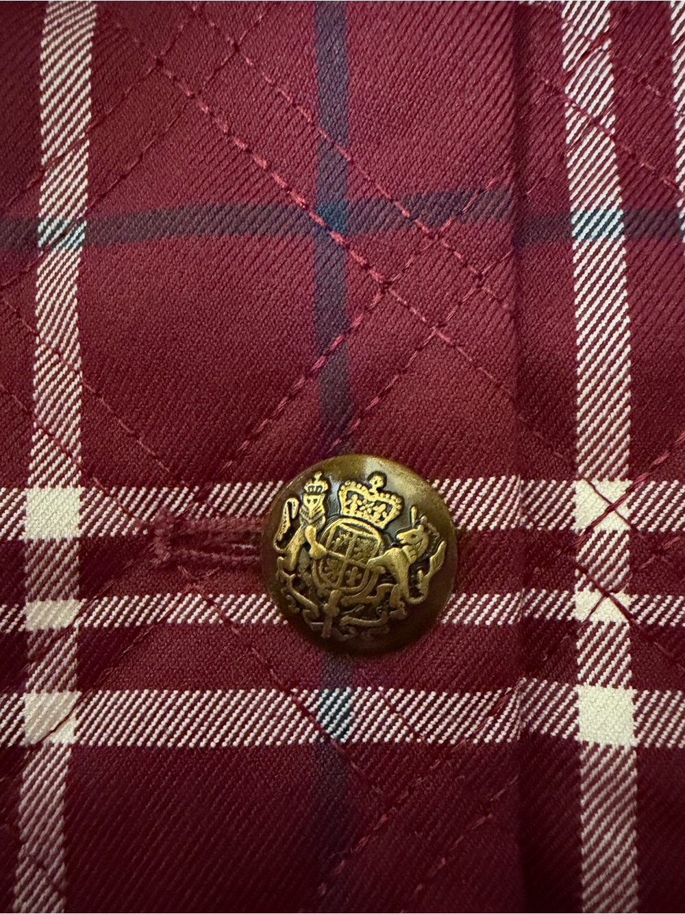 Hill House Home Burgundy Plaid Quilted Jacket Peter Pan Collar Size M - Picture 8 of 12